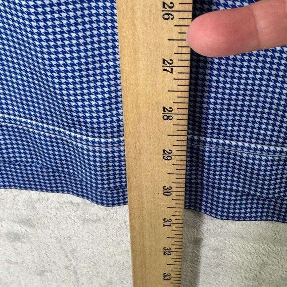 FootJoy Polo Mens L Blue White Houndstooth Check Short Sleeve Stretch Golf - Picture 10 of 10